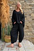 Kiti Paisley Damask Artist Smock Black